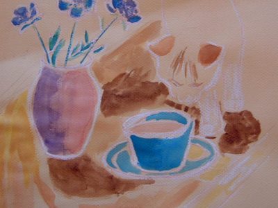 cat and cup